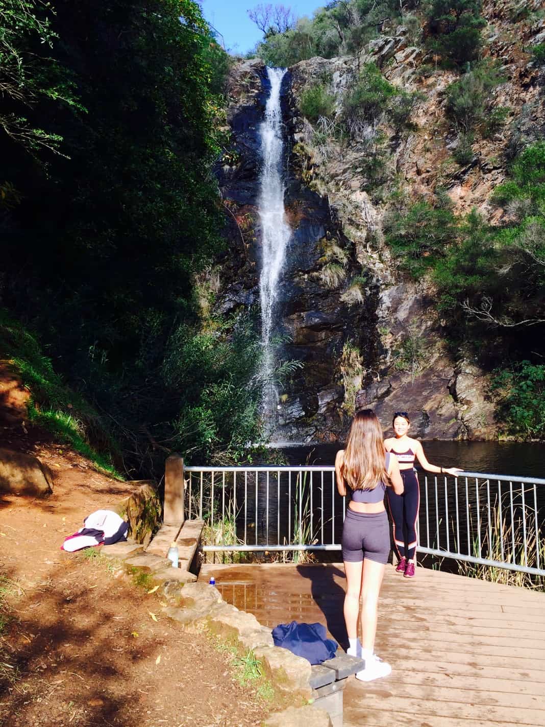 Hikers posing at Waterfall Gully