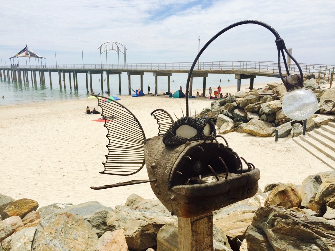 Fish with light at Brighton Jetty Classic Sculptures