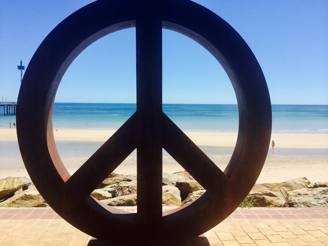 Peace Sign at Brighton Beach Sculptures