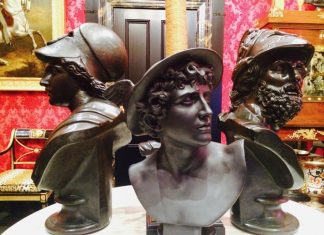 Three busts of Greek Roman Gods in Adelaide Museum Gallery