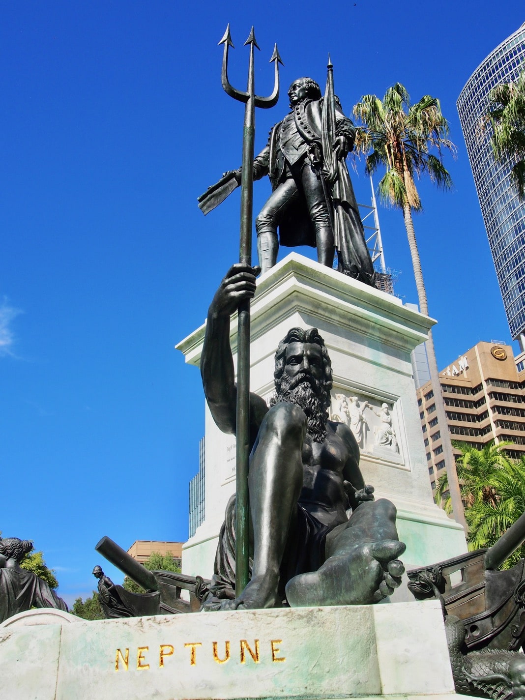 Neptune Statue on the Governor Phillip Fountain Royal Botanic Gardens Sydney