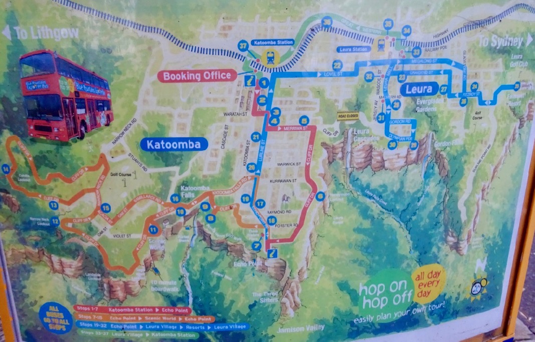 Bus Map of Katoomba and Leura