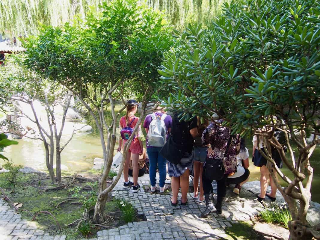 Tourists in the Chinese Garden of Friendship
