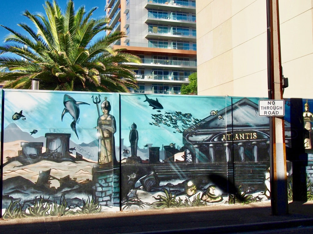 Adelaide CBD street art mural of Atlantis