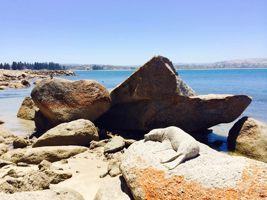 Sea Lion Sculpture by Silvio Apponyi Granite Island