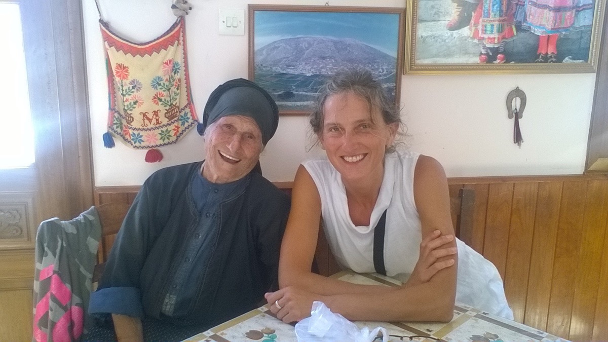 Jennifer Barclay with Maroukla in Olympos village