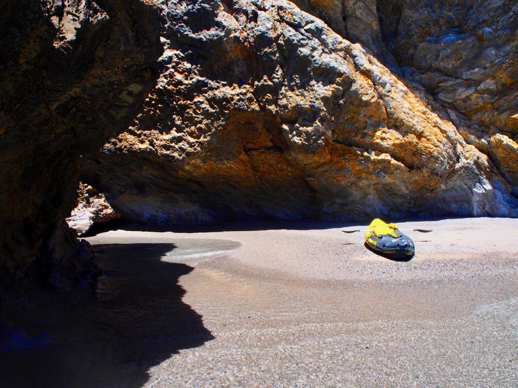 Kayak lying on beach at Rapid Bay