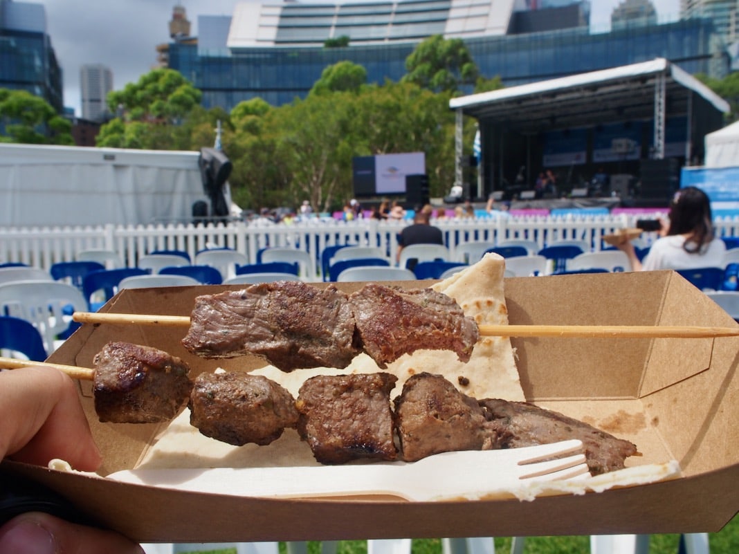 Lamb Souvlaki Greek Festival of Sydney