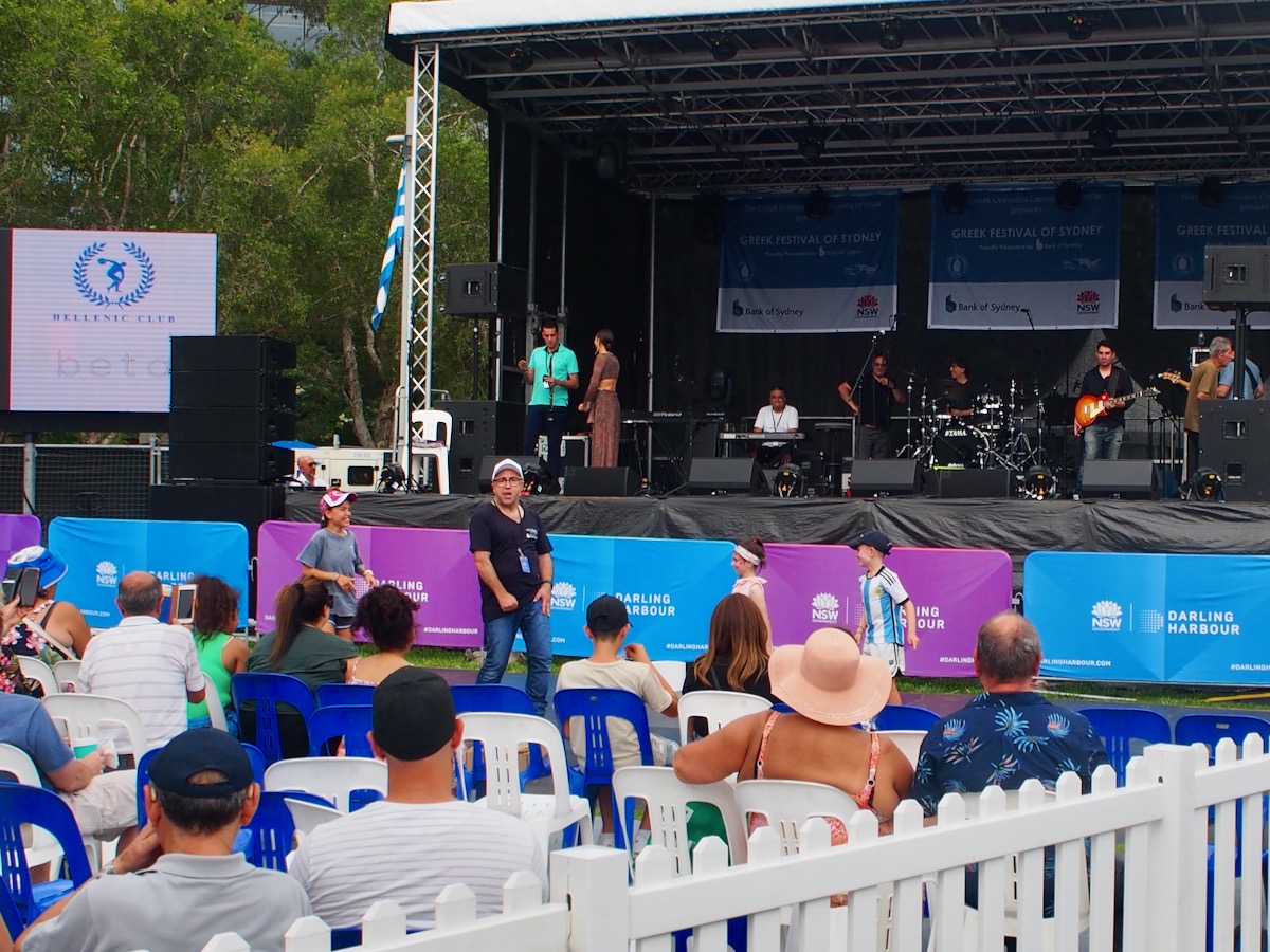 Master of Ceremonies George Kapiniaris at Sydney Greek Festival