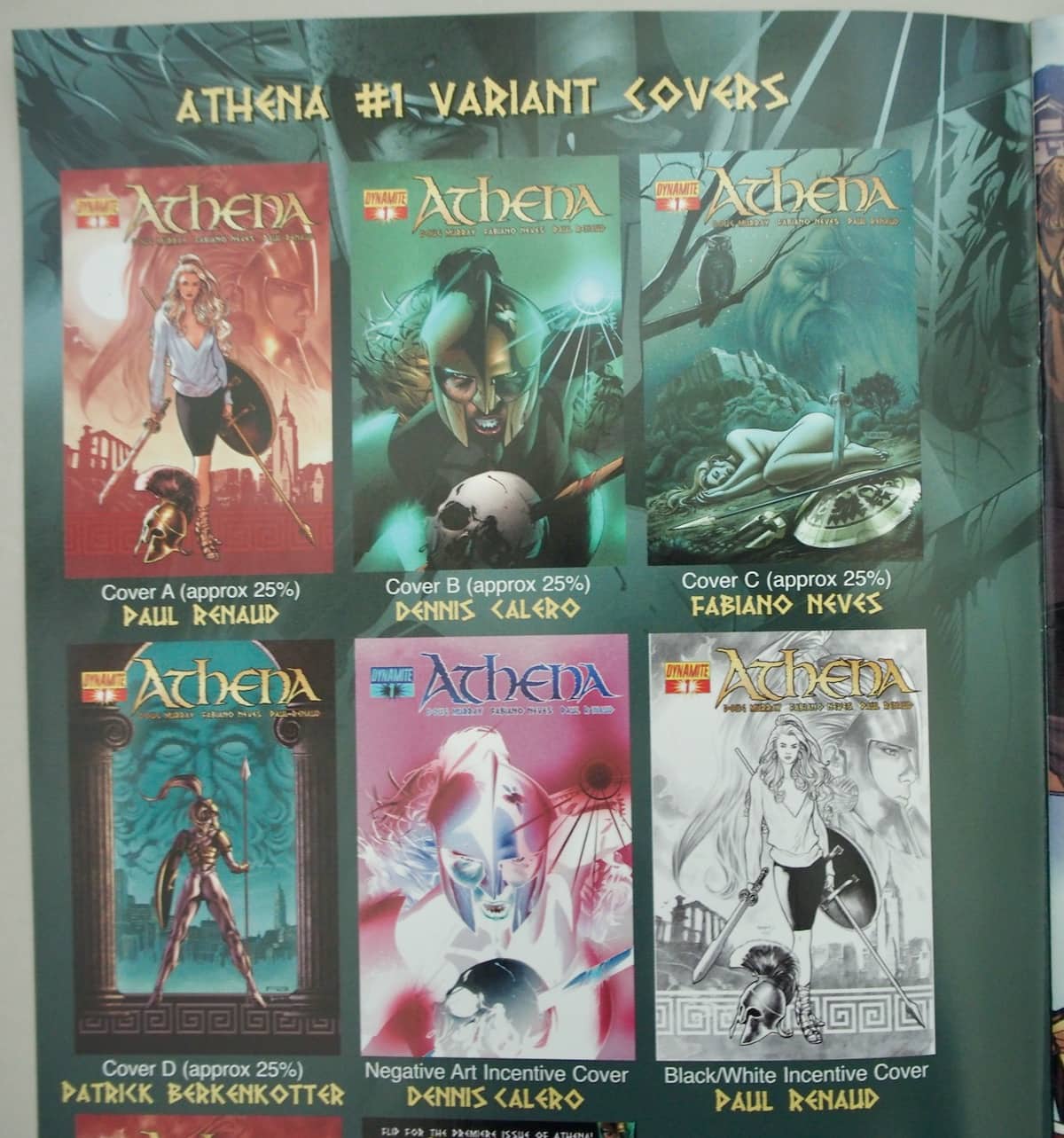 Athena Comic 1 Variant Covers