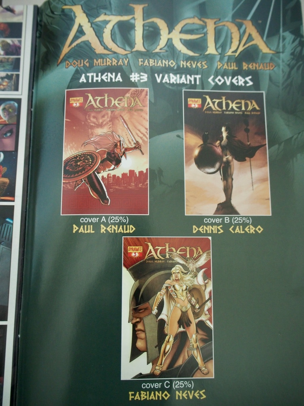 Athena Comic 3 Variant Covers