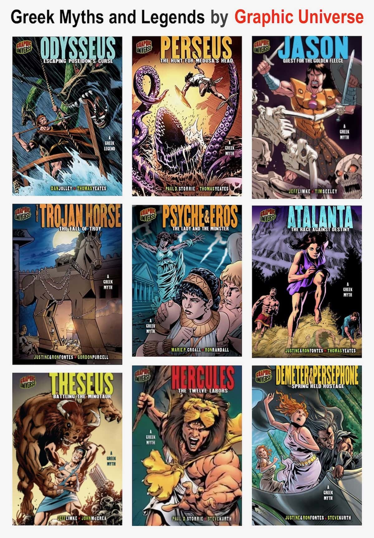 Graphic Universe Greek Myths and Legends Series