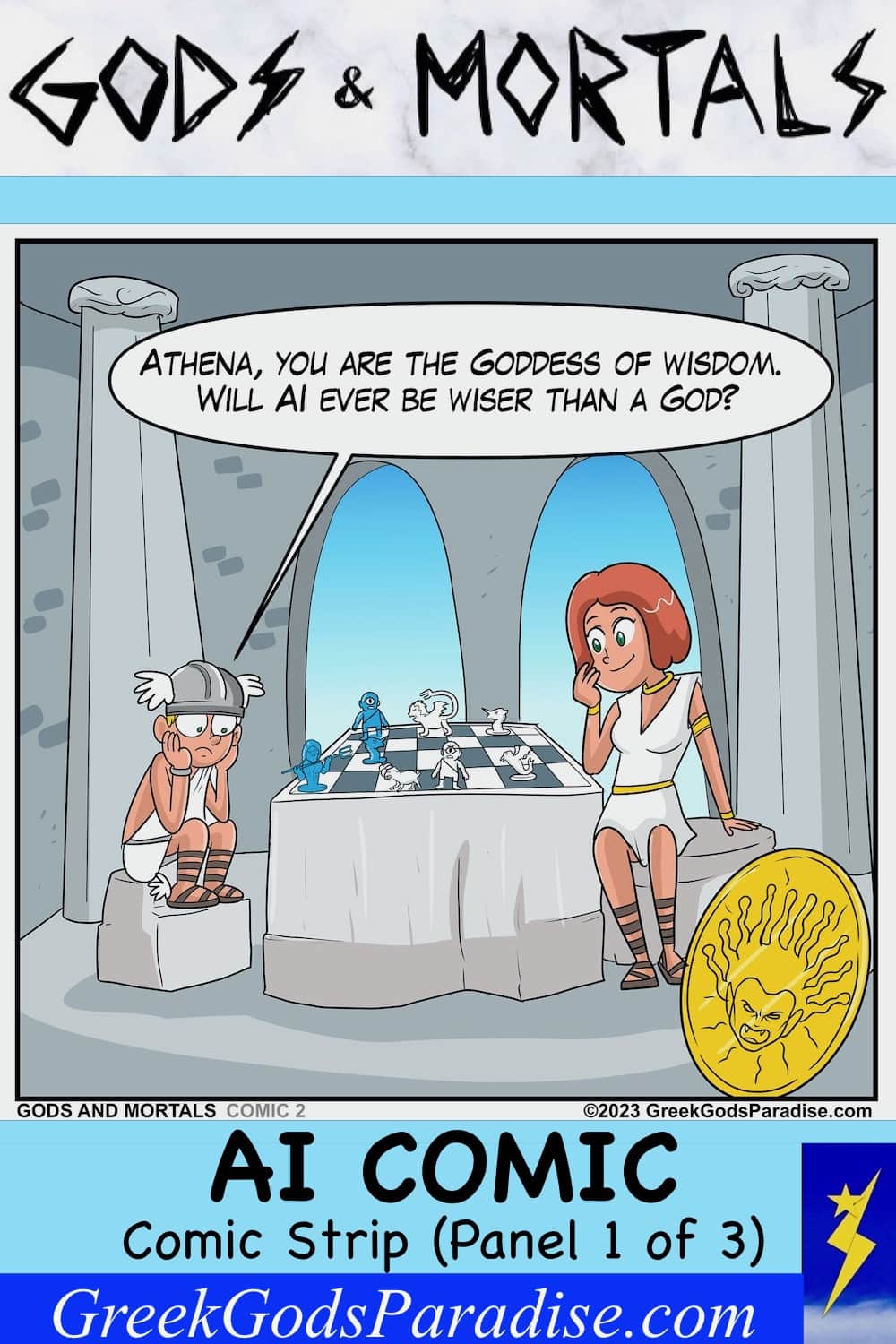 Gods and Mortals Comic Strip about AI Artificial Intelligence