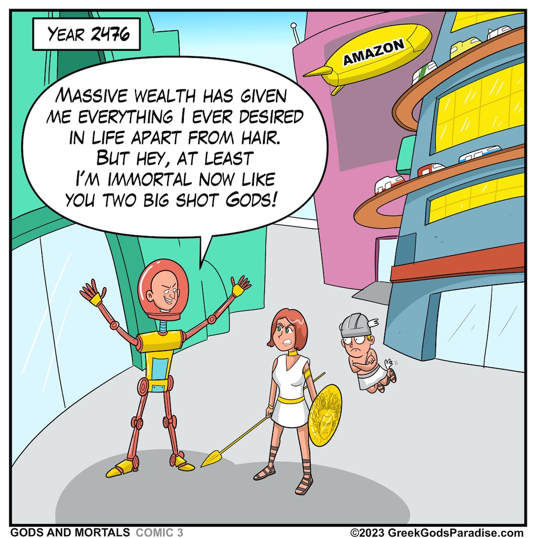 Jeff Bezos Robot Panel in Gods and Mortals Comic