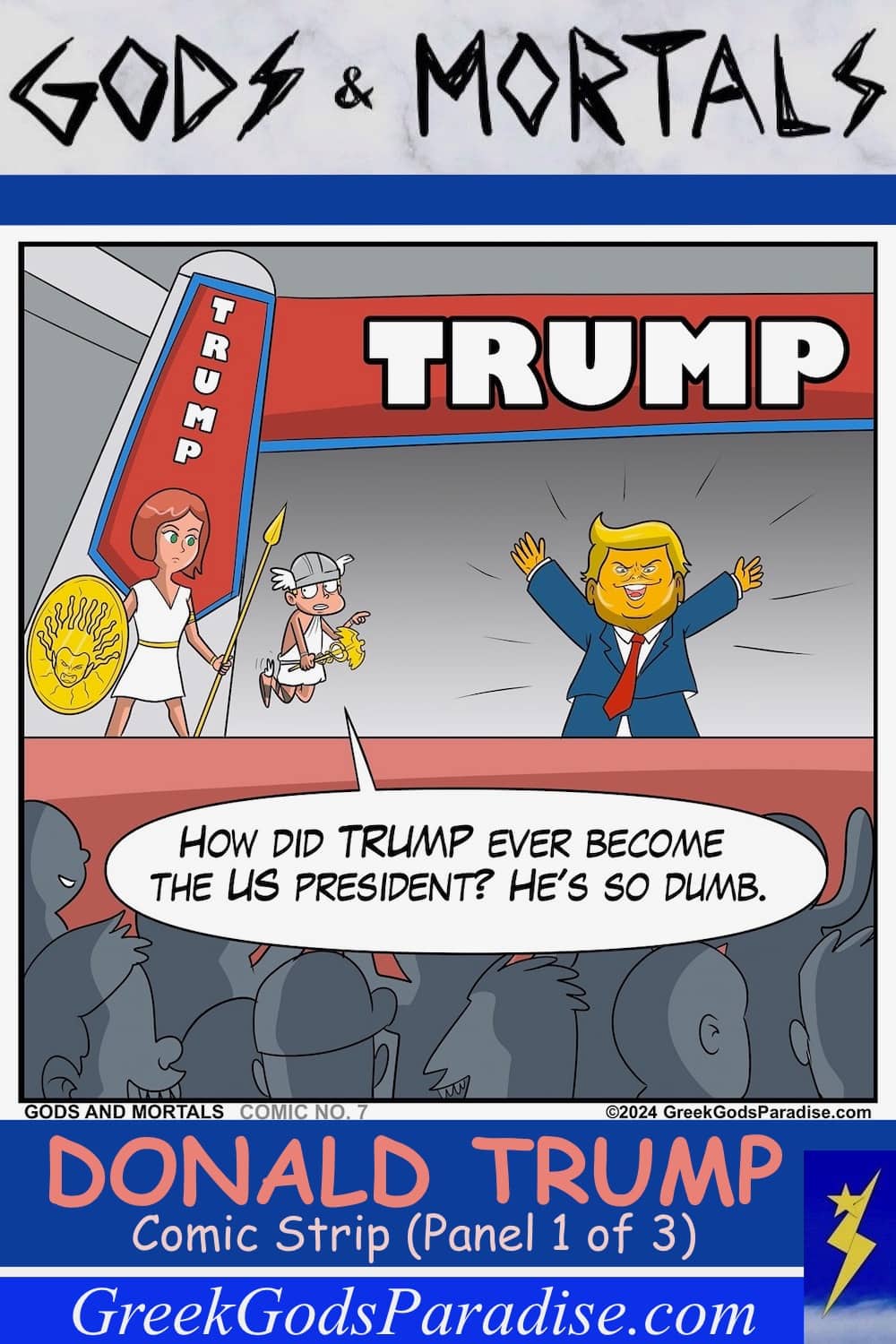 Donald Trump Comic Strip with Greek Gods