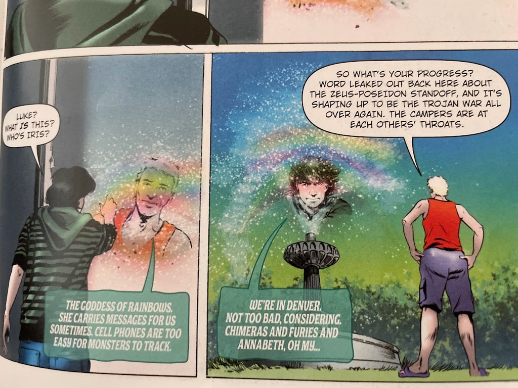 Iris Goddess of the Rainbow scene in The Lightning Thief Graphic Novel