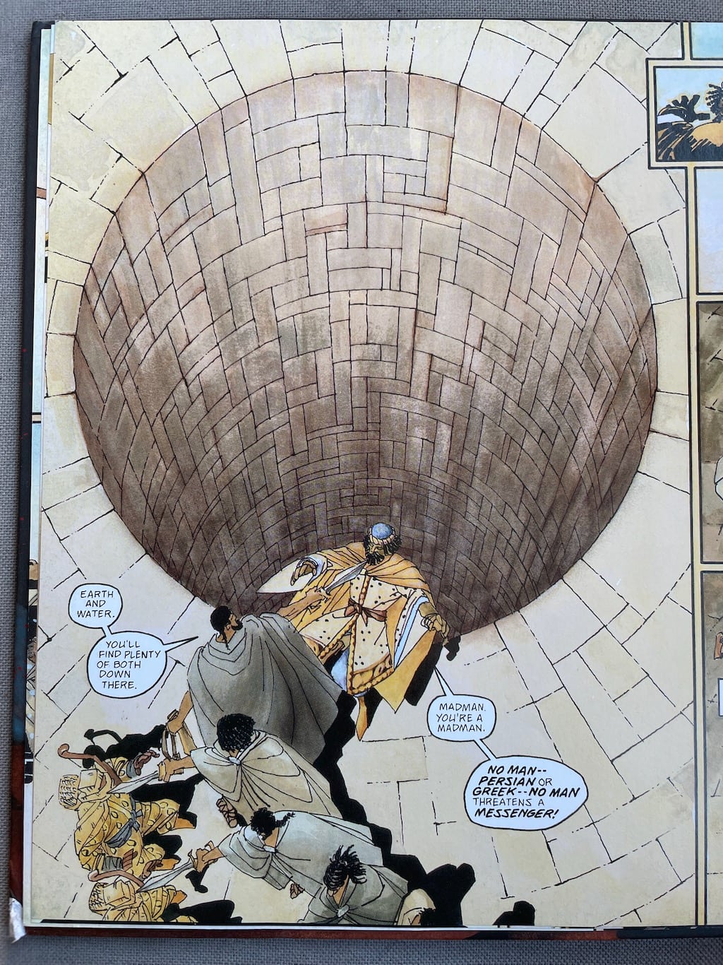 Leonidas pushes Persian Messenger into deep hole