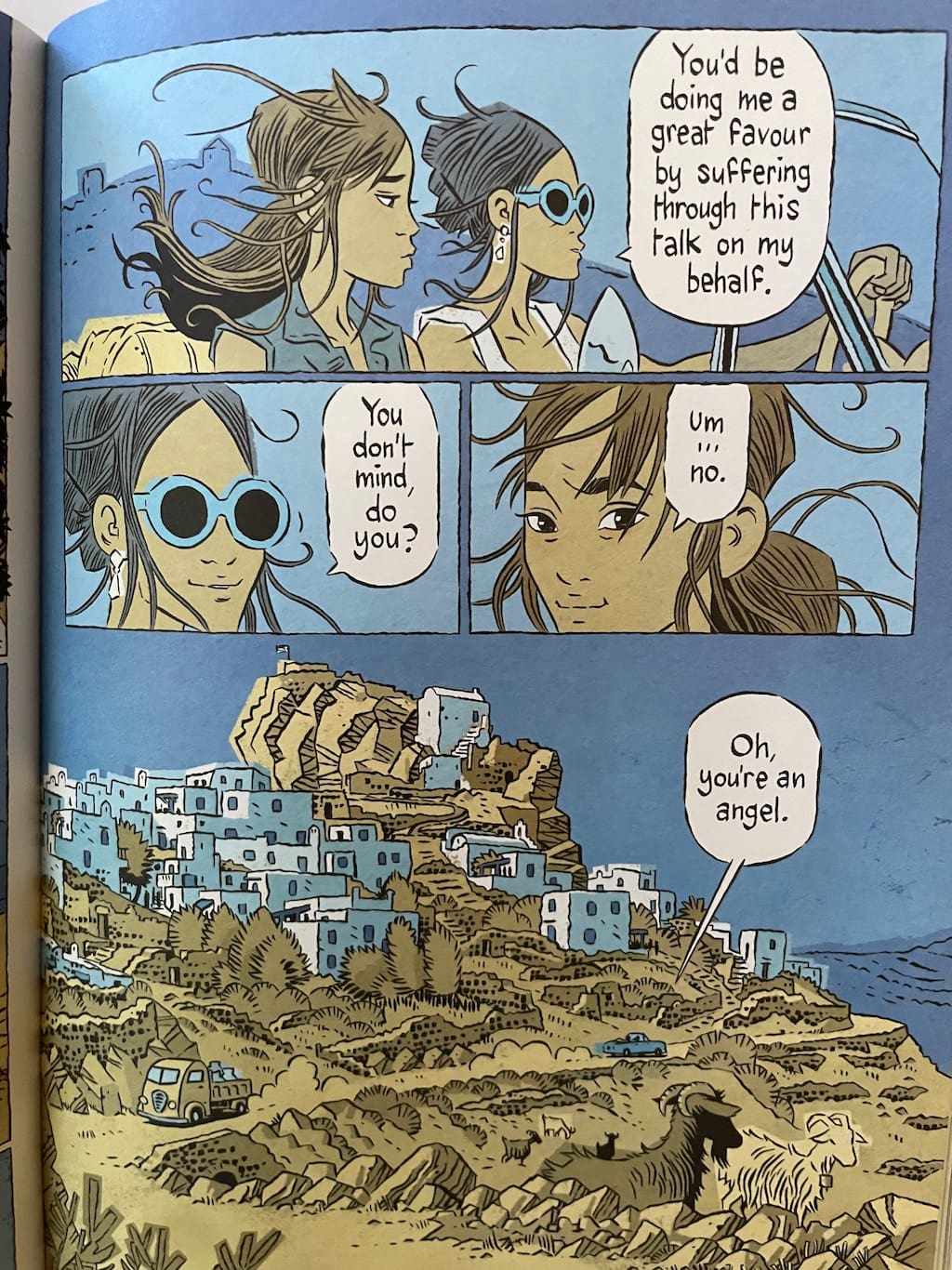 Sunburn Graphic Novel Greek Island Scene