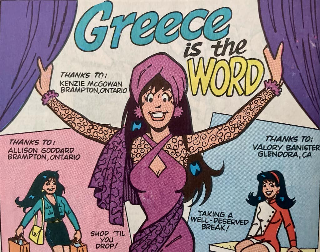 Greece is the Word Panel in Veronica Comic