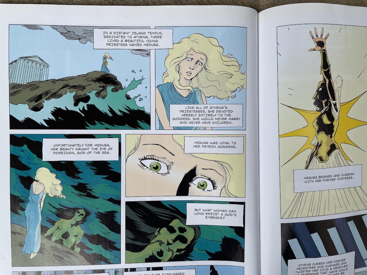 Medusa with Poseidon in Athena Grey Eyed Goddess Graphic Novel