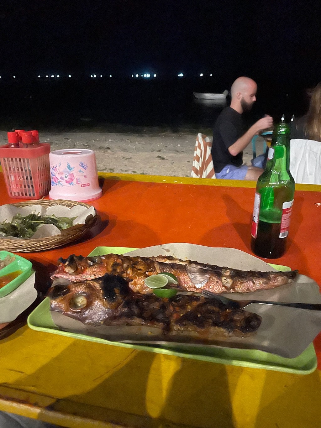 Snapper Dinner at Lucky Fish Lounge on the beach at Bingin in Uluwatu