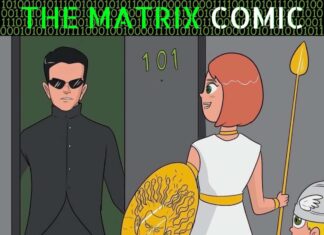 The Matrix Comic Keanu Reeves with Greek Gods