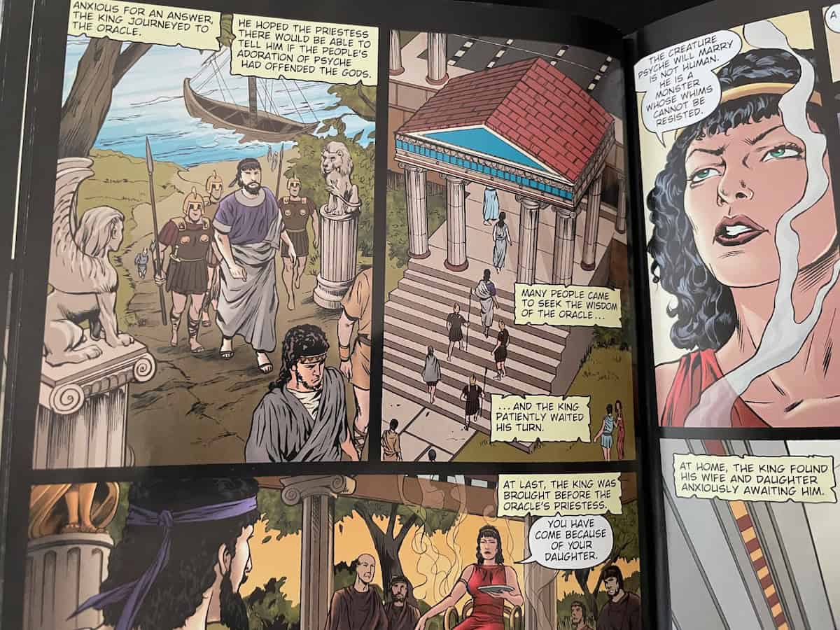 The Oracle scene in Psyche & Eros The Lady and the Monster Graphic Novel