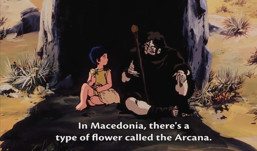 Young Arion talks with Hades in Arion Anime