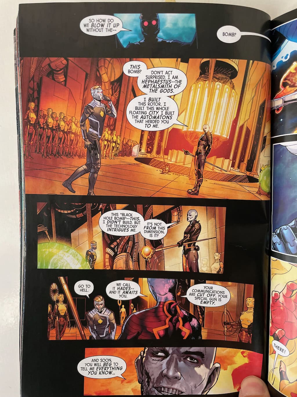 Hades scene in Guardians of the Galaxy Comic
