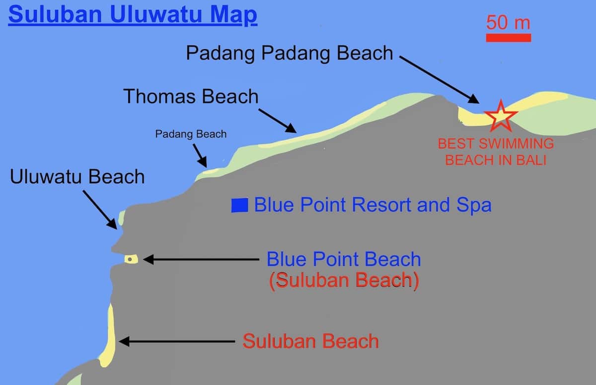 Suluban Uluwatu Map