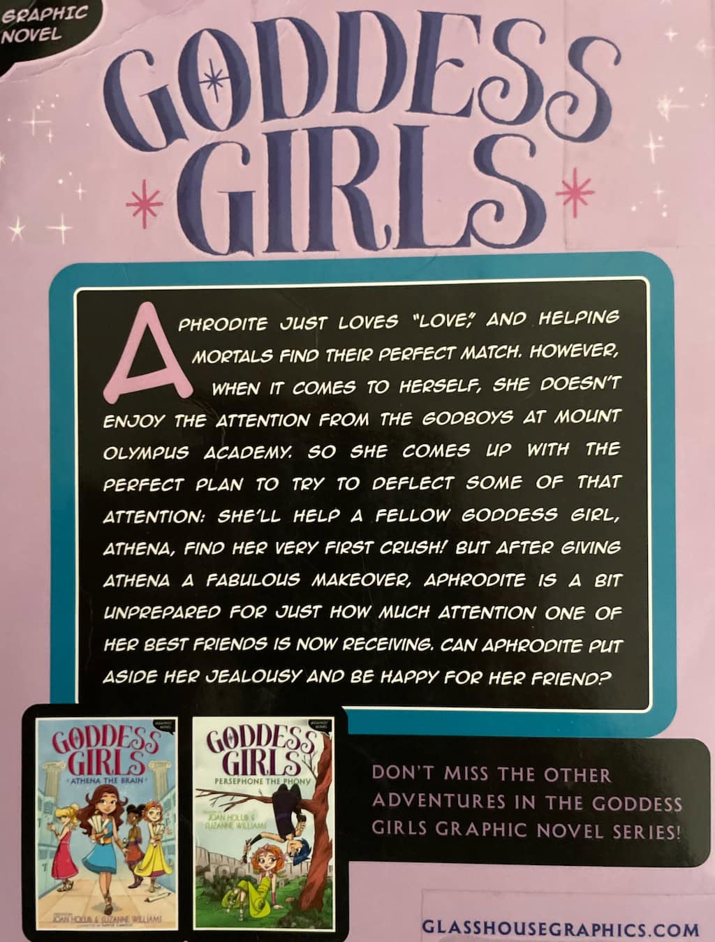 Aphrodite the Beauty Back Cover of Goddess Girls Book