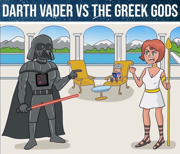 Comic Darth Vader vs the Greek Gods Cover