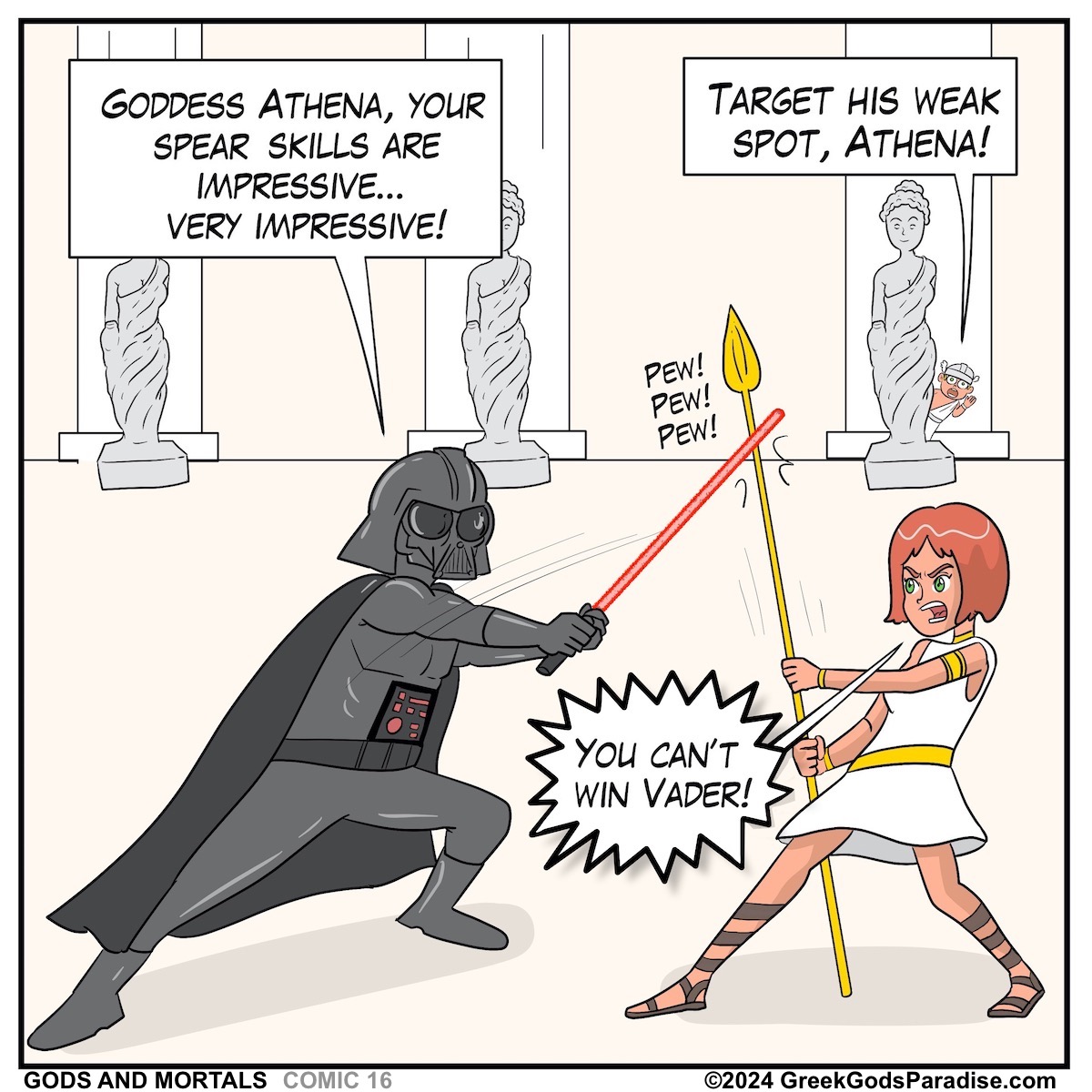 Epic Darth Vader Lightsaber Duel against Greek Goddess Athena