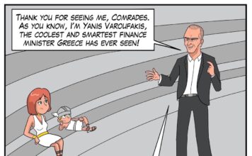 Yanis Varoufakis Comic Political Satire Cartoon