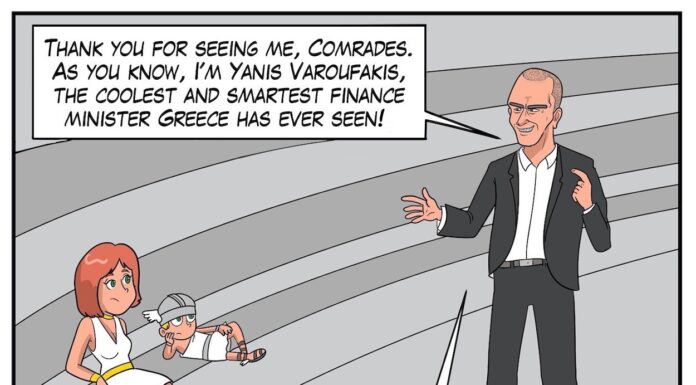 Yanis Varoufakis Comic Political Satire Cartoon