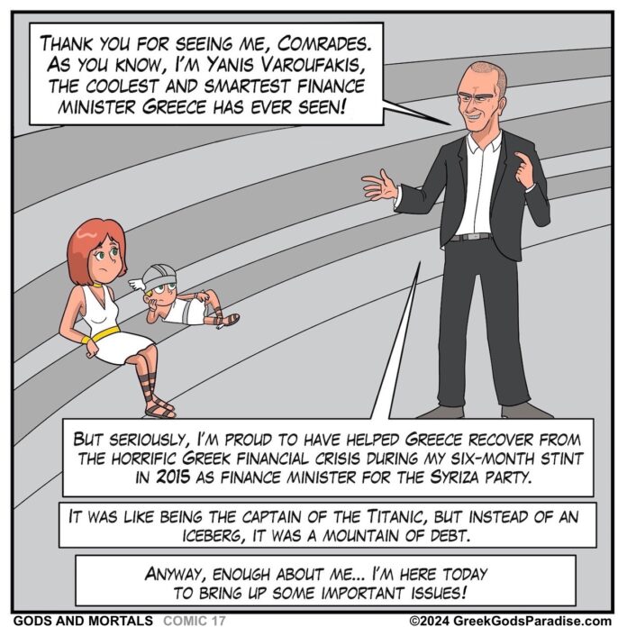 Yanis Varoufakis Comic Political Satire Cartoon