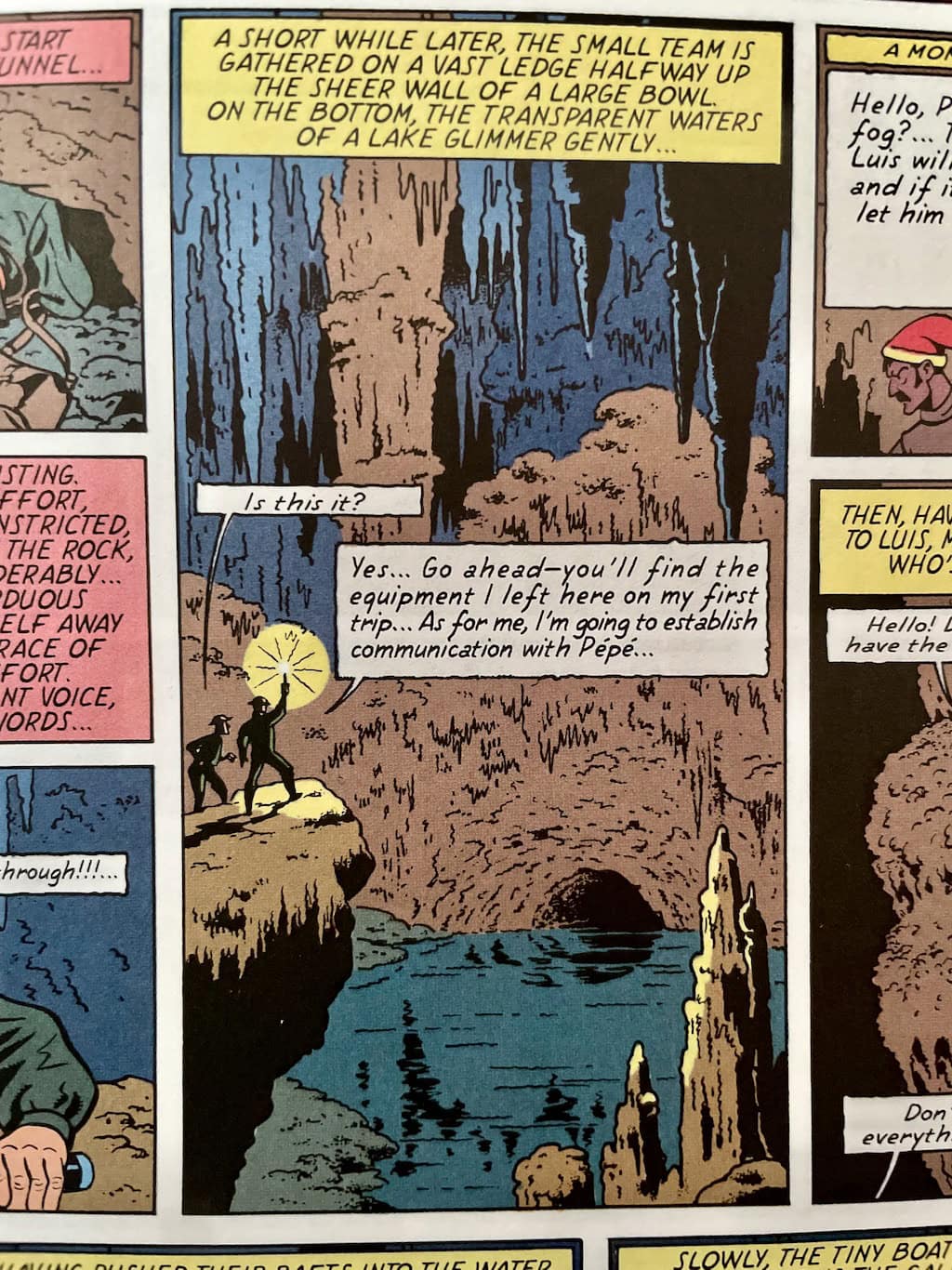 Blake and Mortimer exploring Underground Cavern