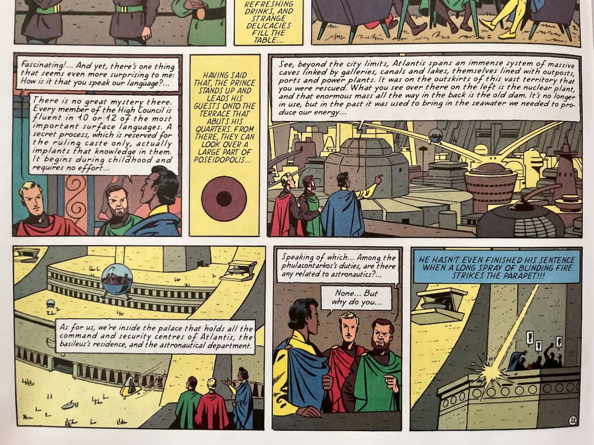 Blake and Mortimer touring around Atlantis city