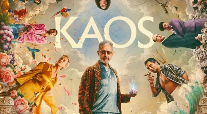 KAOS TV Series showing Greek Gods Zeus Poseidon and Hera