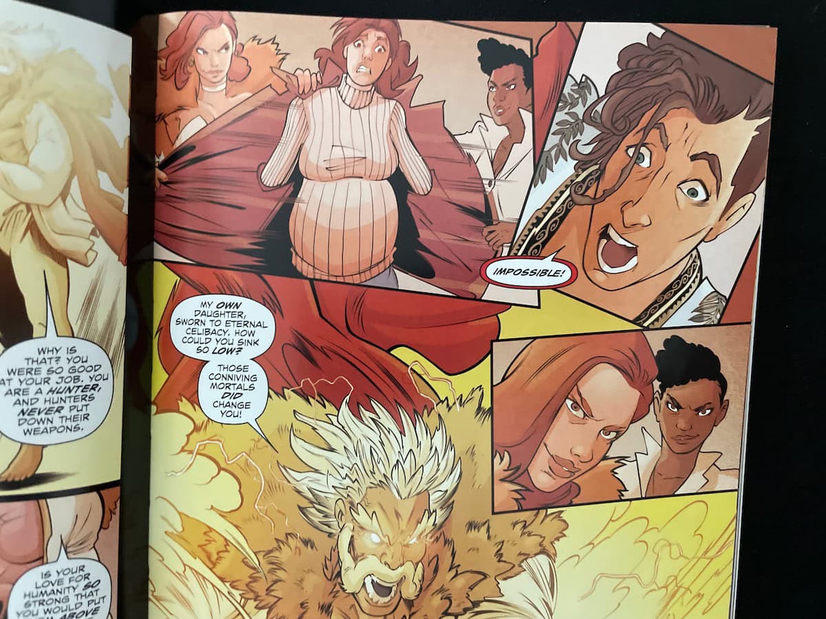 Pregnant Artemis faces Zeus in Hunt Kill Repeat Comic