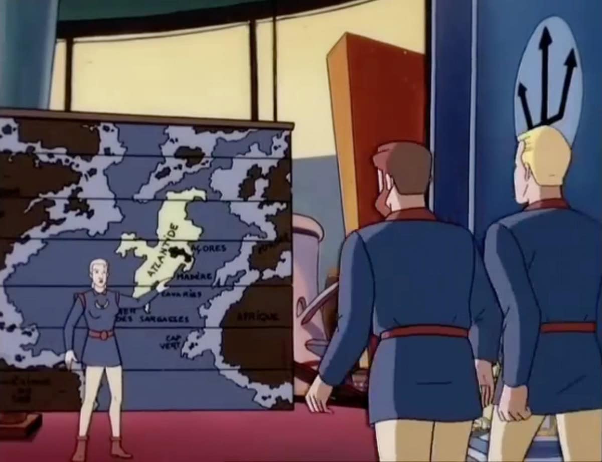 Princess Ariane showing a map of Atlantis