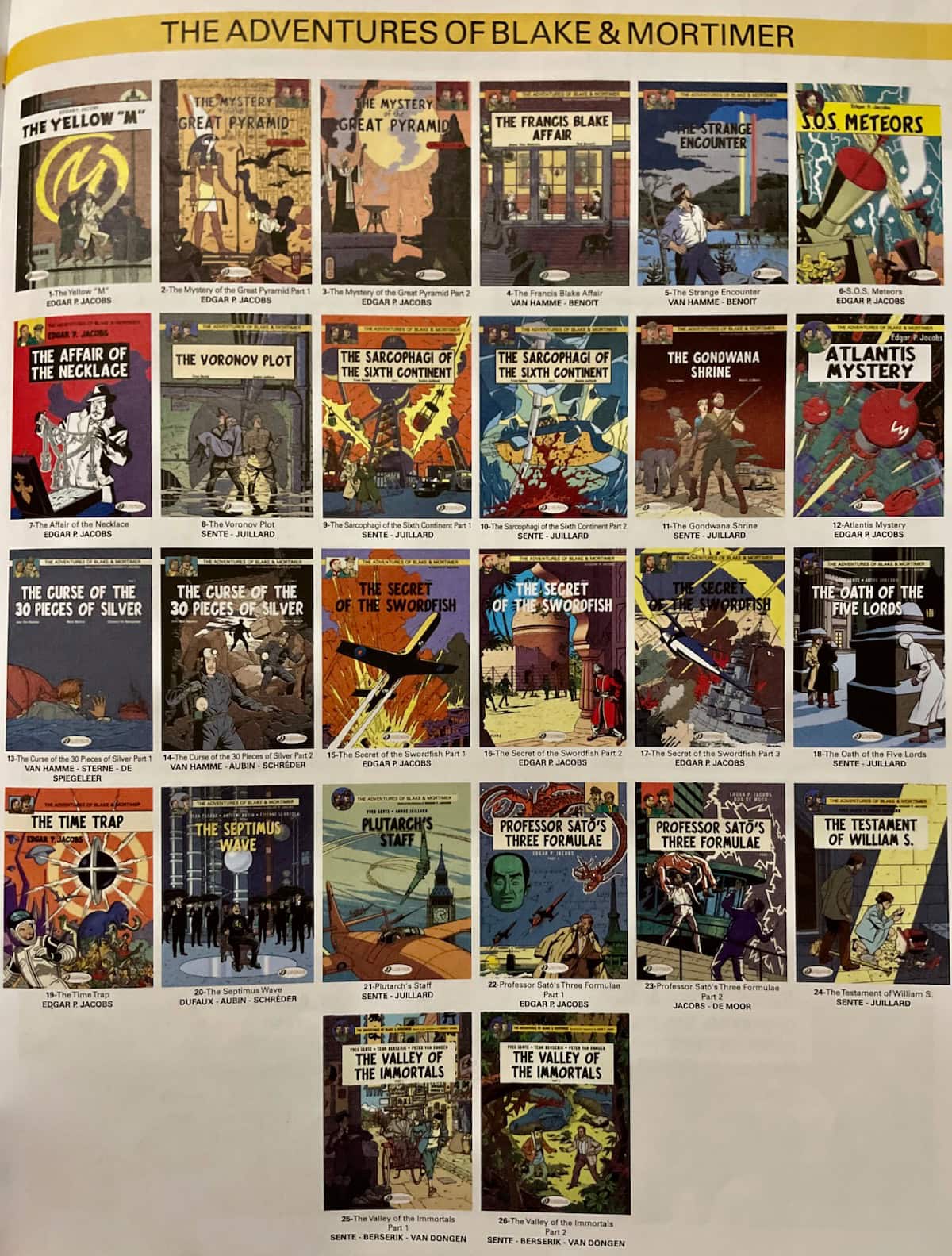 The Adventures of Blake and Mortimer Comic Books