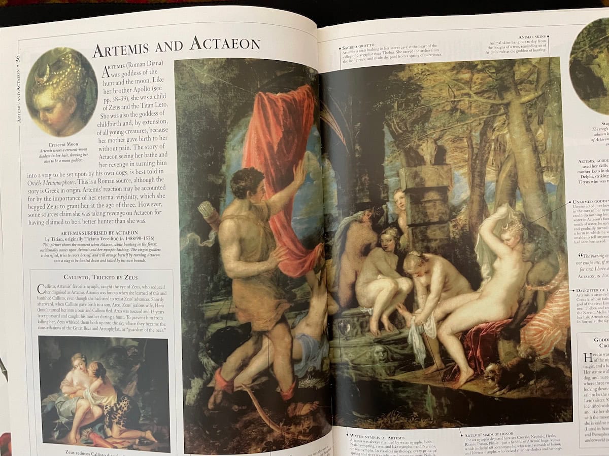 Artemis and Actaeon in DK Myths and Legends Explained