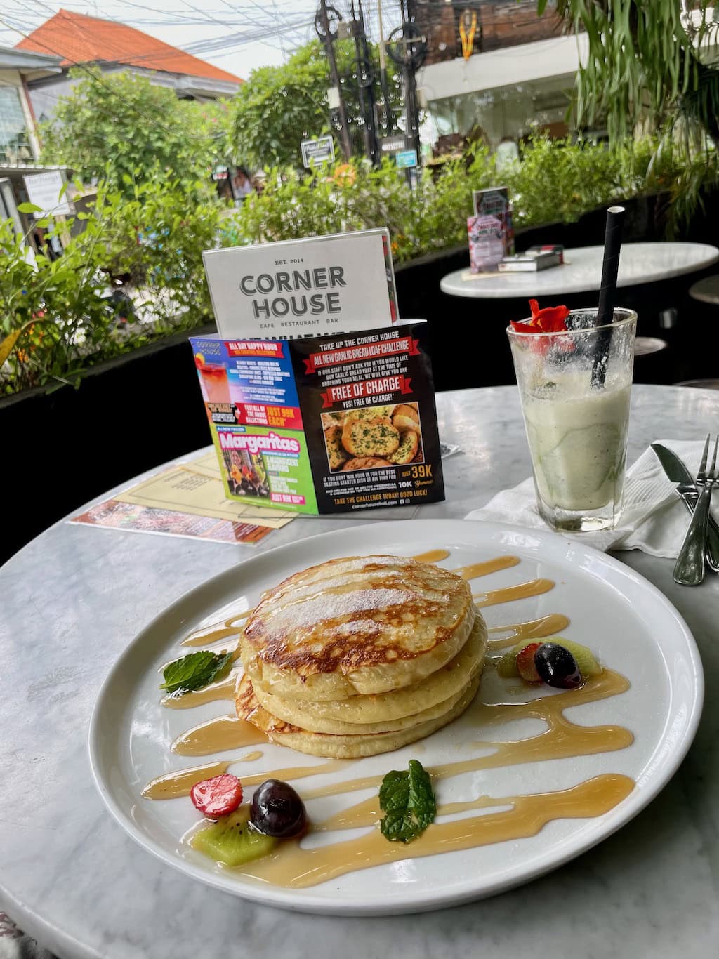 Pancakes at Corner House Cafe Restaurant Bar in Seminyak Bali