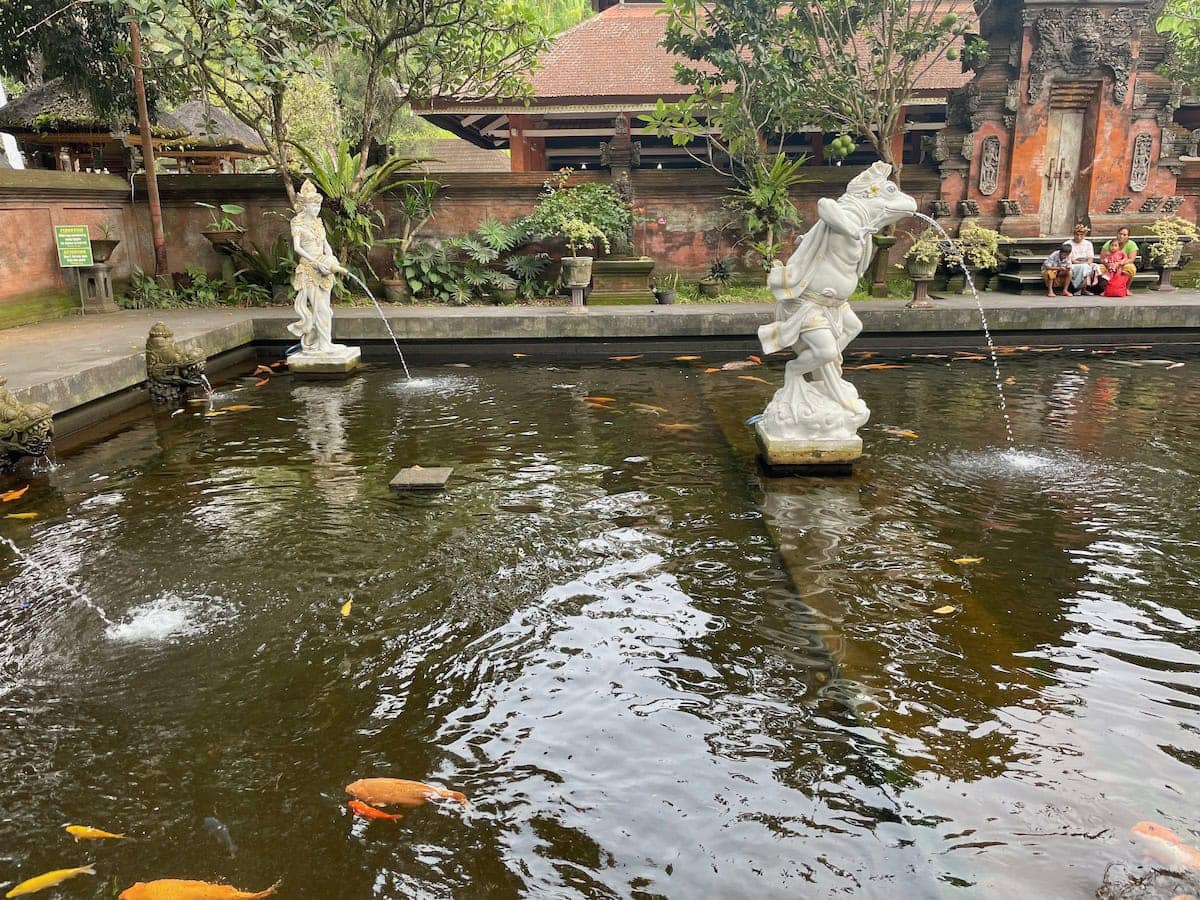 Pura Tirta Empul Frog Fountain in Large Pool