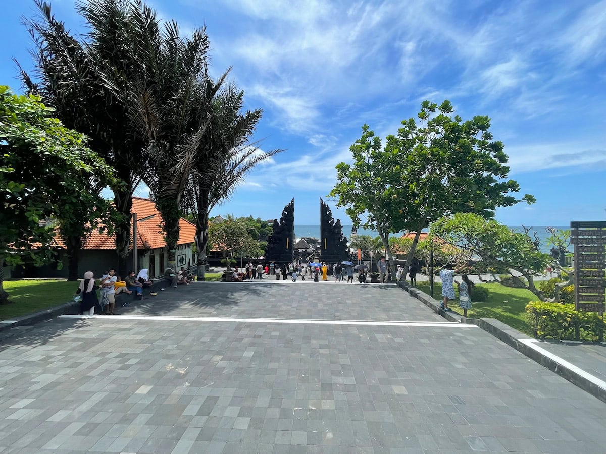 Tanah Lot Balinese Gate View towards Sea