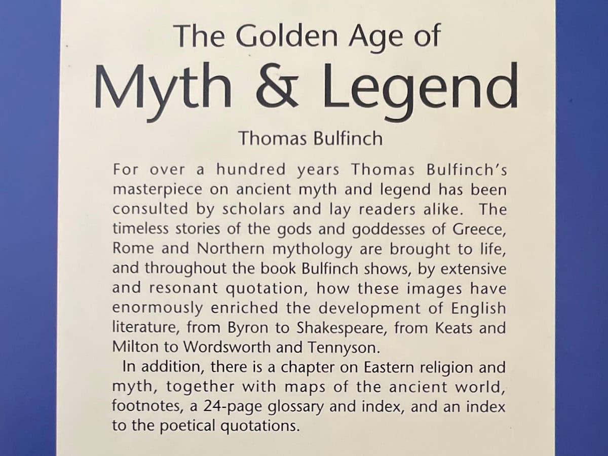 The Golden Age of Myth and Legend Back Cover Blurb