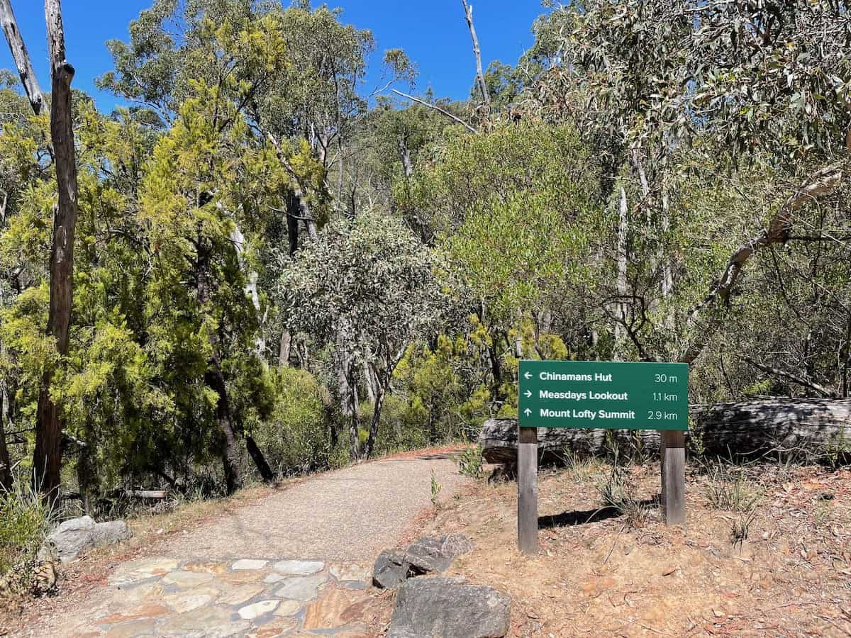 Directions Sign Chinamans Hut Measdays Lookout Mount Lofty Summit