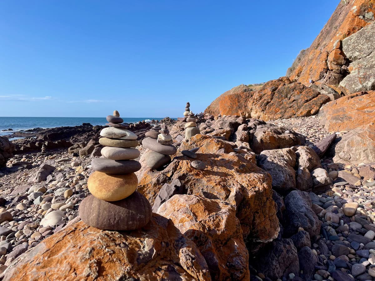 Fun Rock Stacks on Beach Hallett Cove Boardwalk