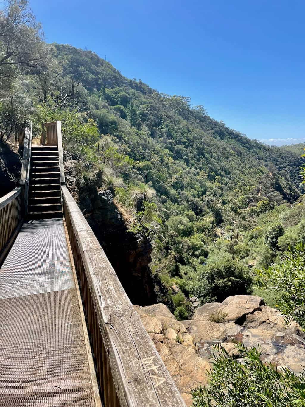 Second Falls Bridge Boardwalk over Waterfall